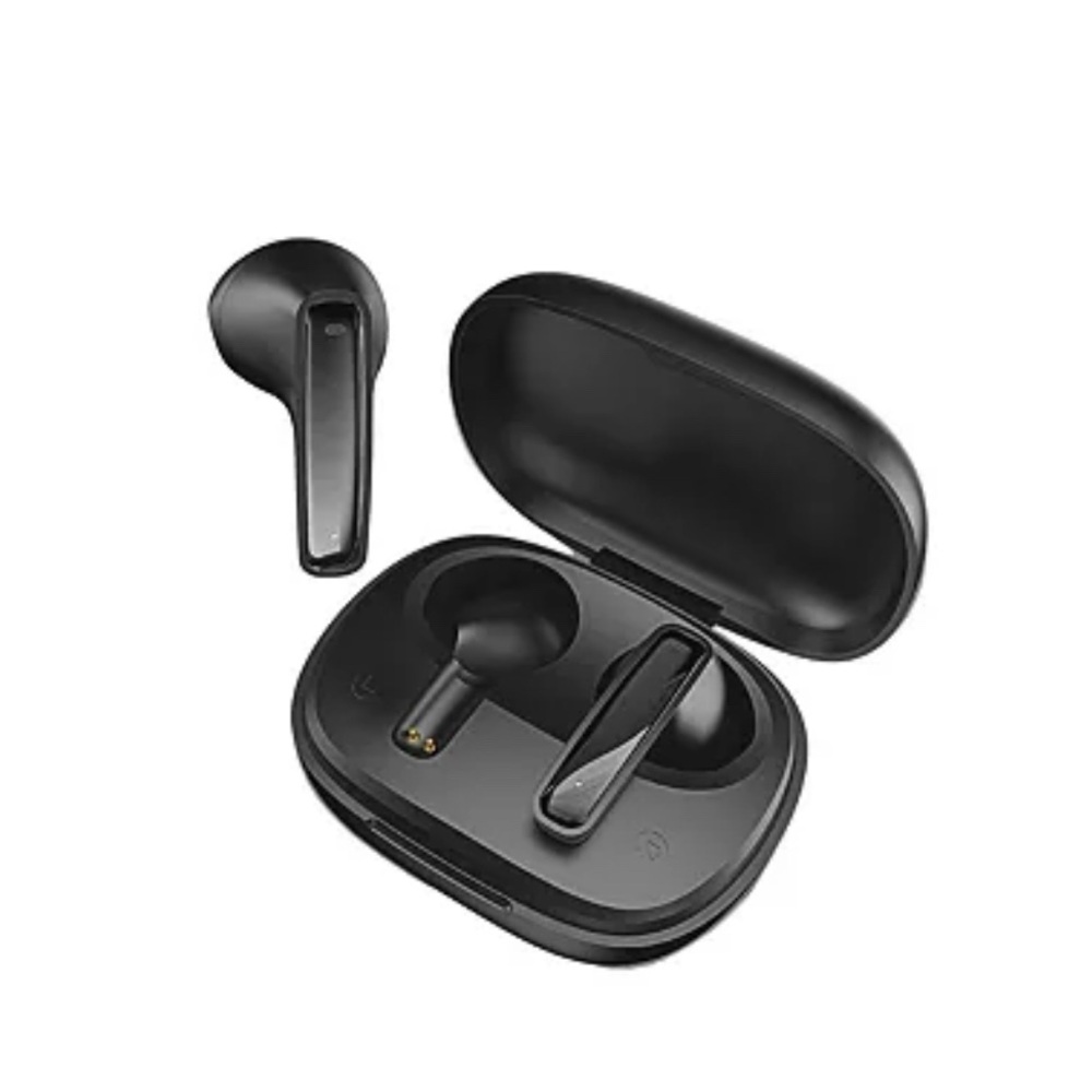 Brookstone Sleek Beat True Wireless Earbuds 12Hr BLACK Bluetooth $80 NEW BOX
